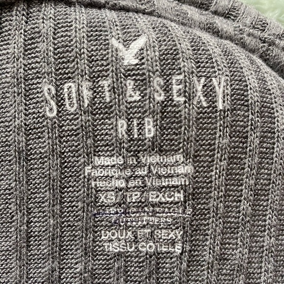 American Eagle Ribbed Gray Sweater Soft & Sexy XS - Picture 3 of 4